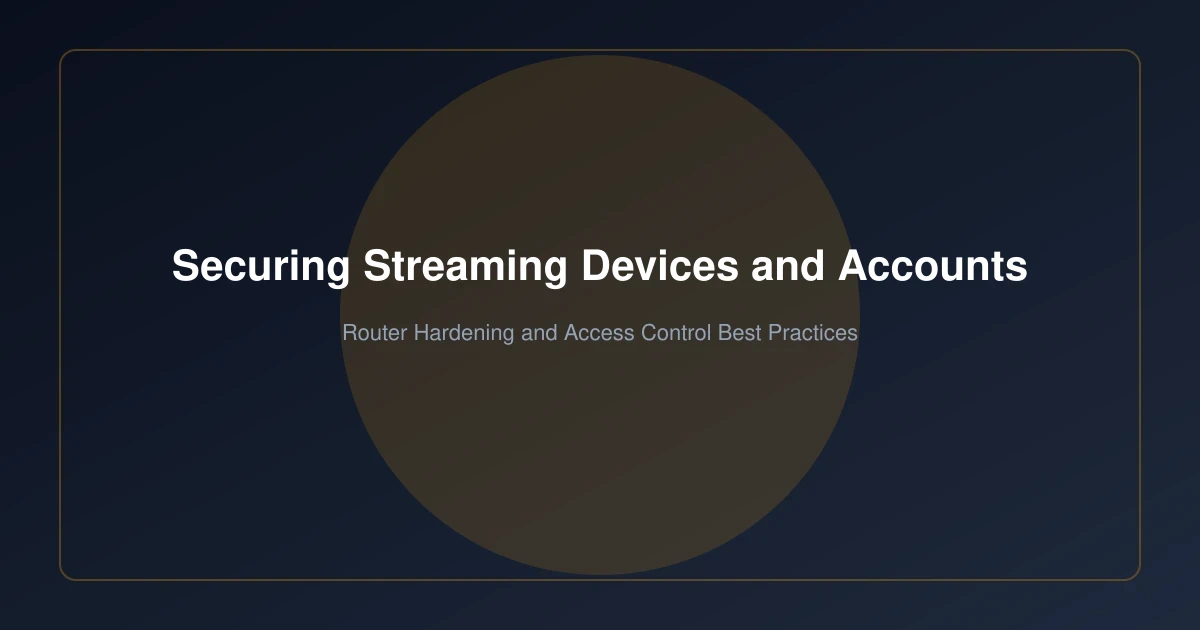 Securing Streaming Devices, Accounts, and Routers